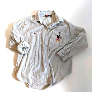 VTG Mickey Mouse Courdaroy Button Up Shirt
